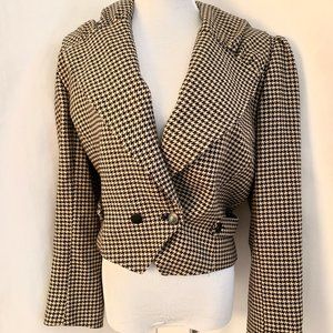 Valentino Miss V Blazer Vintage 1980’s Black Brown Size 44 European/10 US
